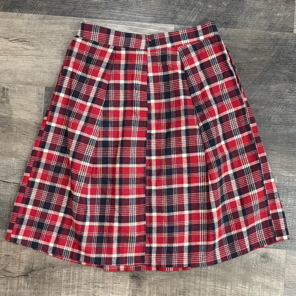 Le Lis Red/Blue/White Plaid Pleated Skirt - Size S - Preppy Academia Vibes, NWT